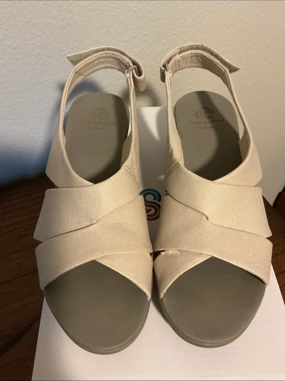 Cloudsteppers by Clarks Women's Pearl White Open-Toe Ankle-Strap Sandals